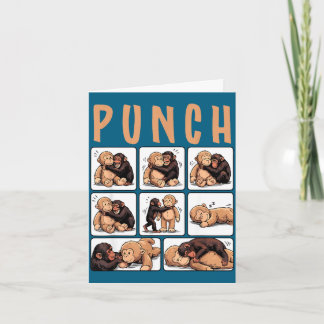 Cute monkey punch  card