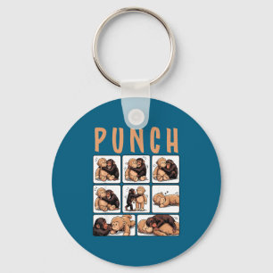 Cute monkey punch key ring