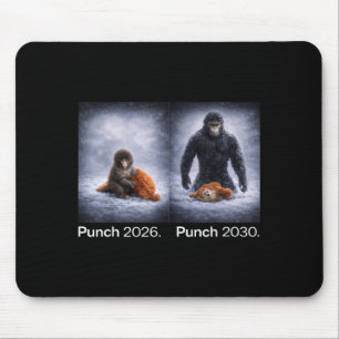 Cute monkey punch meme funny animal design  mouse mat