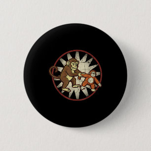 Cute monkey punch tee 6 cm round badge