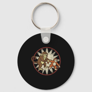 Cute monkey punch tee key ring