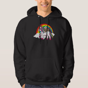 Cute Monkey Riding A Uni Corn Hoodie