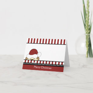 CUTE MONKEY SANTA CHRISTMAS CARD