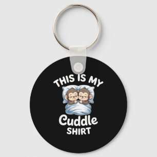 Cute Monkey Sleep Couple This Is My Cuddle  Key Ring