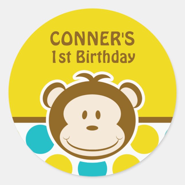 Cute Monkey Sticker (Front)
