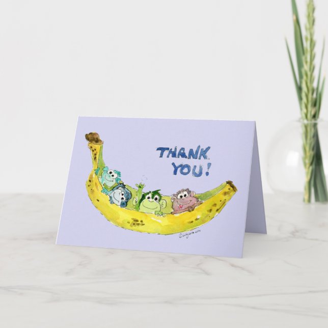 Cute Monkey Thank You Card (Front)