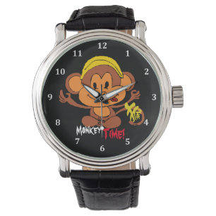 Cute Monkey Time Watch with Chinese Character