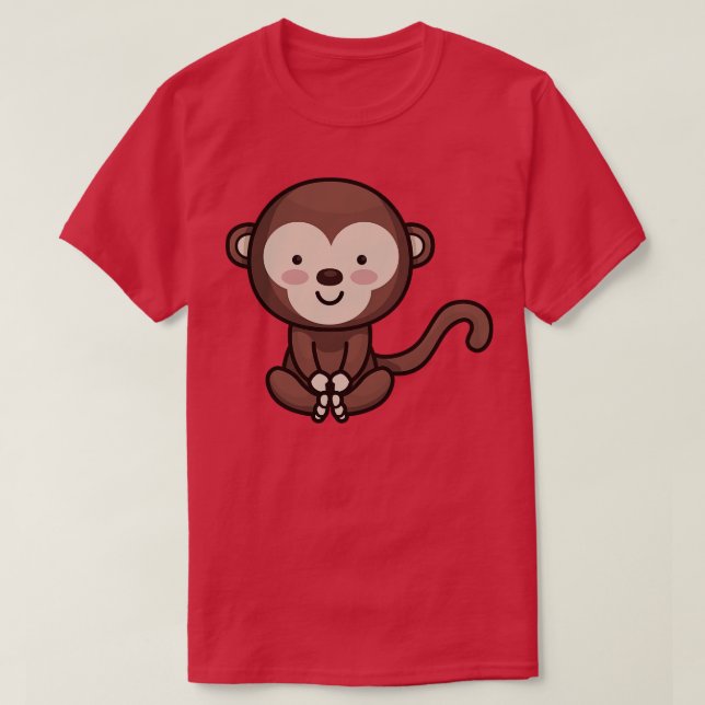 Cute Monkey toon T-Shirt (Design Front)