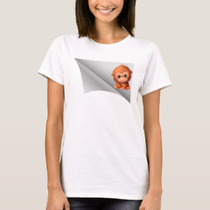 cute monkey under the patch T-Shirt