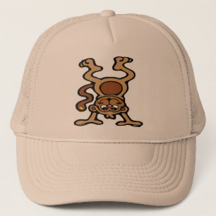 Cute monkey upside down trucker hat