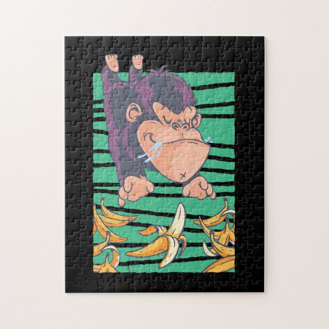 Cute Monkey With Bananas Jigsaw Puzzle (Vertical)