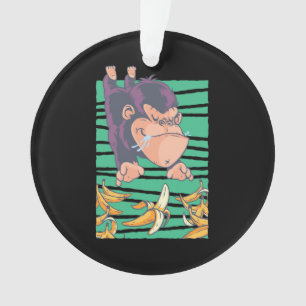 Cute Monkey With Bananas Ornament