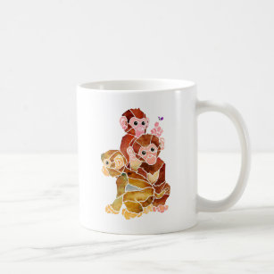 Cute Monkeys Abstract Watercolor Illustration Coffee Mug