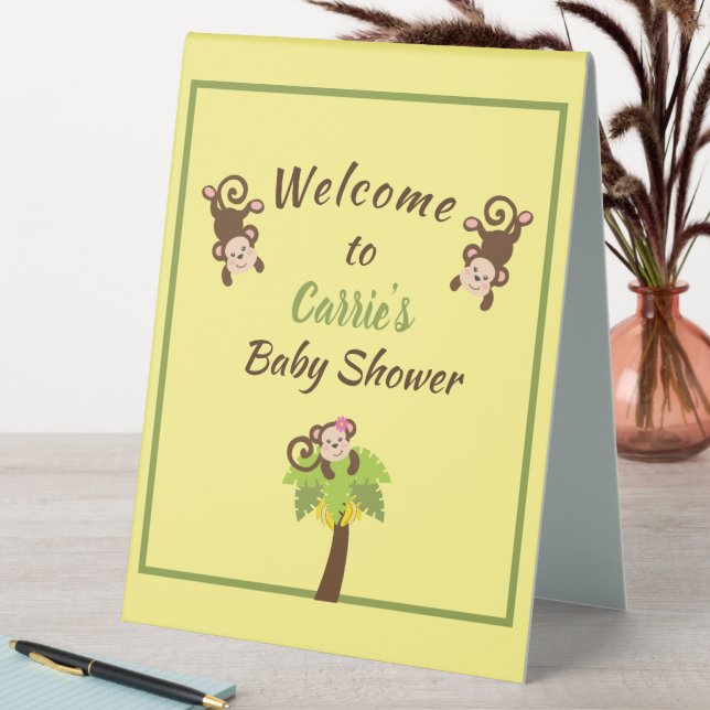 Cute Monkeys Baby Shower Welcome  (In SItu (Table))