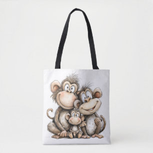 Cute monkeys tote bag