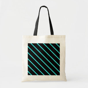 Cute monogram aqua black stripes All-Over-Print T- Tote Bag