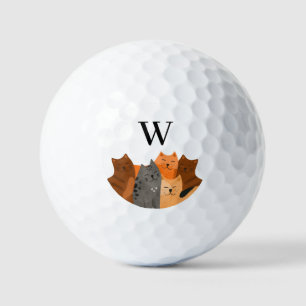 Cute Monogram Cat  Golf Balls