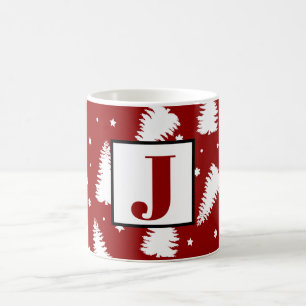 Cute Monogram Christmas Trees Coffee Mug