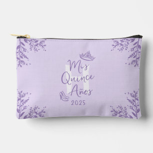 Cute Monogram Lavender Mis Quince Anos  Accessory Pouch