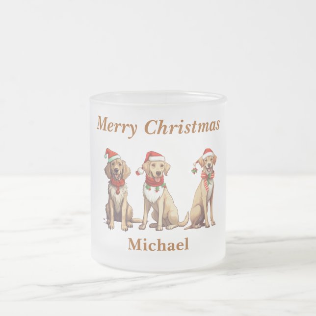 Cute Monogram Merry Christmas Dog Mug (Center)