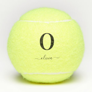 Cute Monogram Script Custom Name Personalised Text Tennis Balls