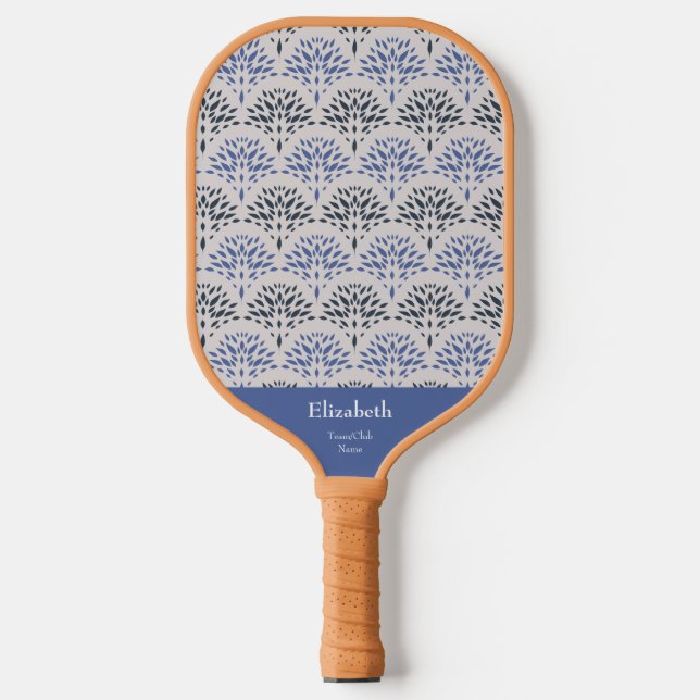 Cute Monogram Team/Club Name with Geometric Shapes Pickleball Paddle (Front)