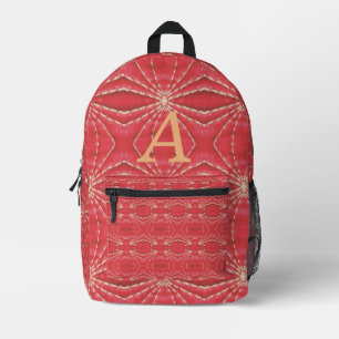 Cute Monogrammed Faux-Quilted Printed Back Backpack