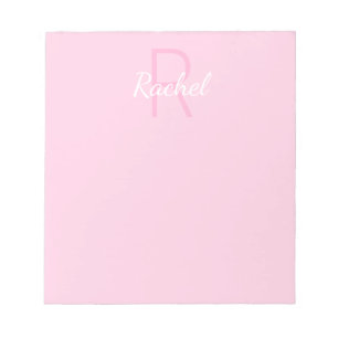 Cute Monogrammed Girl's Name   Pink & White Notepad