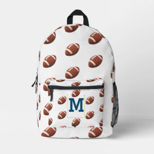 Cute Monogrammed Sports Themed Printed Backpack