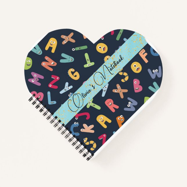 Cute Monster Alphabets  Notebook (Front)