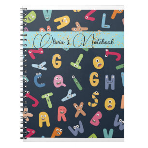 Cute Monster Alphabets  Notebook