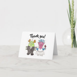 Cute Monster Alternative Wedding Thank You Card