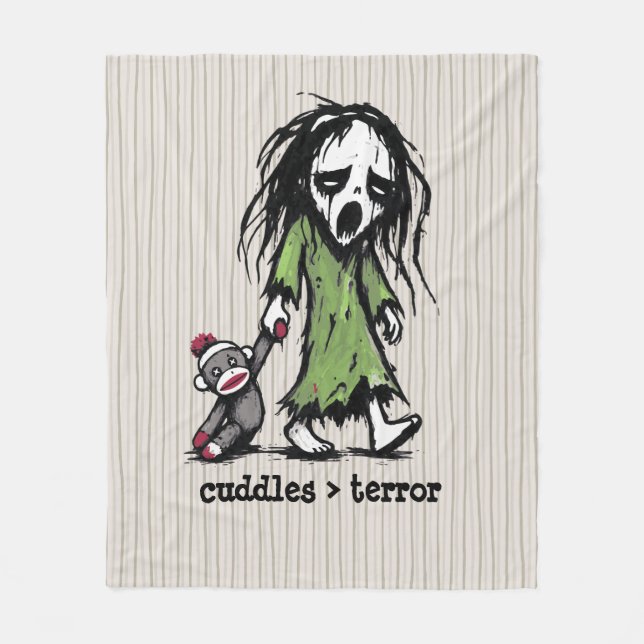 Cute Monster Banshee Sock Monkey Toy Funny Phrase Fleece Blanket (Front)