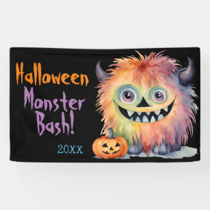 Cute Monster Bash Halloween Party Banner