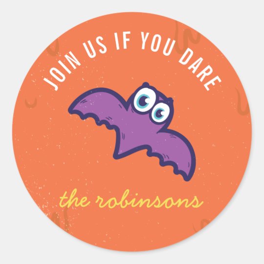 Cute Monster Bat Halloween Personalised Sticker