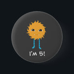 Cute Monster Birthday 6 Cm Round Badge<br><div class="desc">A scary adorable birthday party invitation for kids with a monster theme and a multi coloured polka dotted background,  featuring cute monsters.</div>