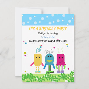 Cute Monster Birthday Invitation