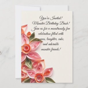 Cute Monster Birthday Invitation Card 