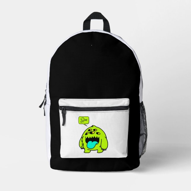 cute monster boo printed backpack (Front)