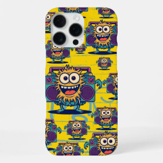 Cute Monster Boombox 80s Music Lover iPhone 16 Pro Max Case