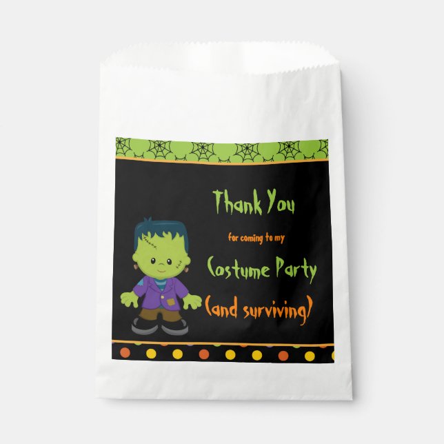 Cute Monster Boy Halloween Costume Party Favour Bags (Front)