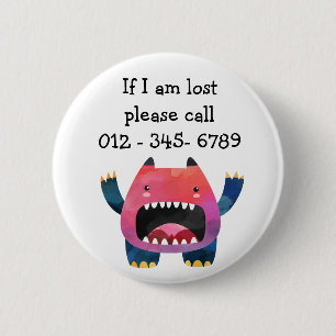 Cute Monster Child Emergency Contact Button