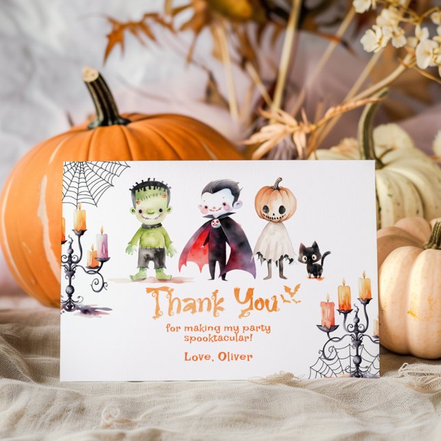 Cute Monster Costume party Halloween thank you Card (Creator Uploaded)