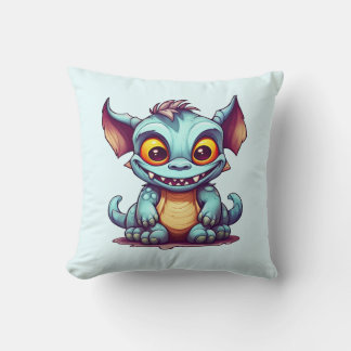 Cute Monster Dragon Little Tom Throw Pillow