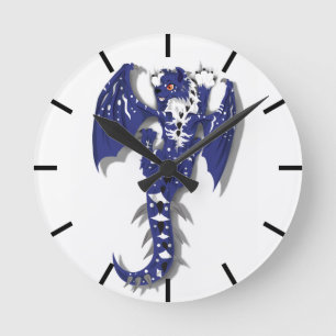Cute Monster Dragon Round Clock