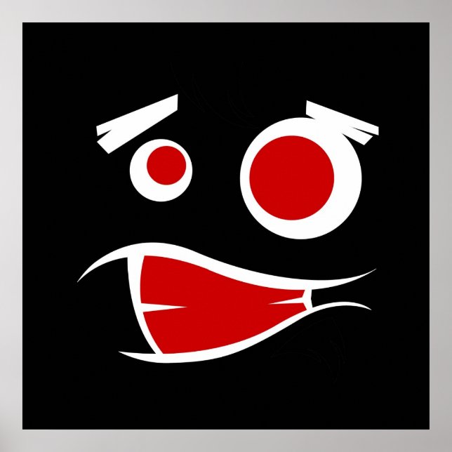 Cute monster face patterns  poster (Front)