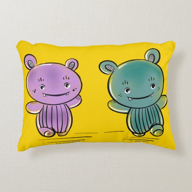 Cute Monster Friends  Decorative Cushion (Front)