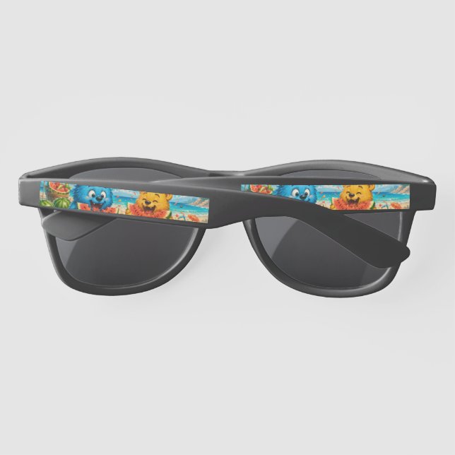 Cute Monster Friends Silver Character Accent Sunglasses (Back)