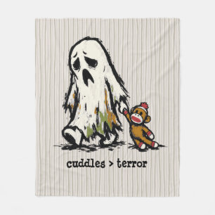 Cute Monster Ghost Sock Monkey Toy Funny Phrase Fleece Blanket
