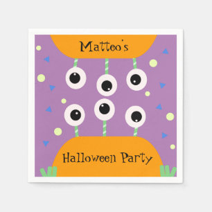 Cute Monster Halloween Party Confetti Birthday Napkin